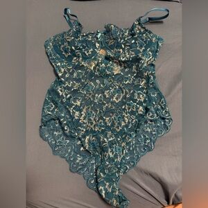 Victoria's Secret Teal Lace Bodysuit NWT